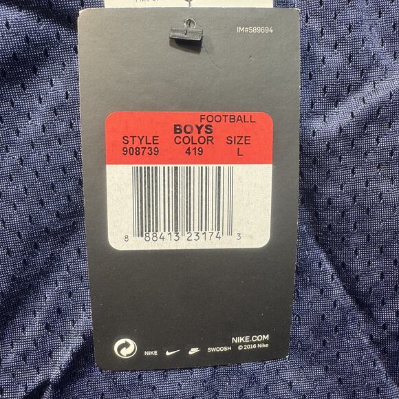 Nike Vapor Mesh Football Practice Jersey Boys Youth Size L Blue Brand New - Picture 5 of 8